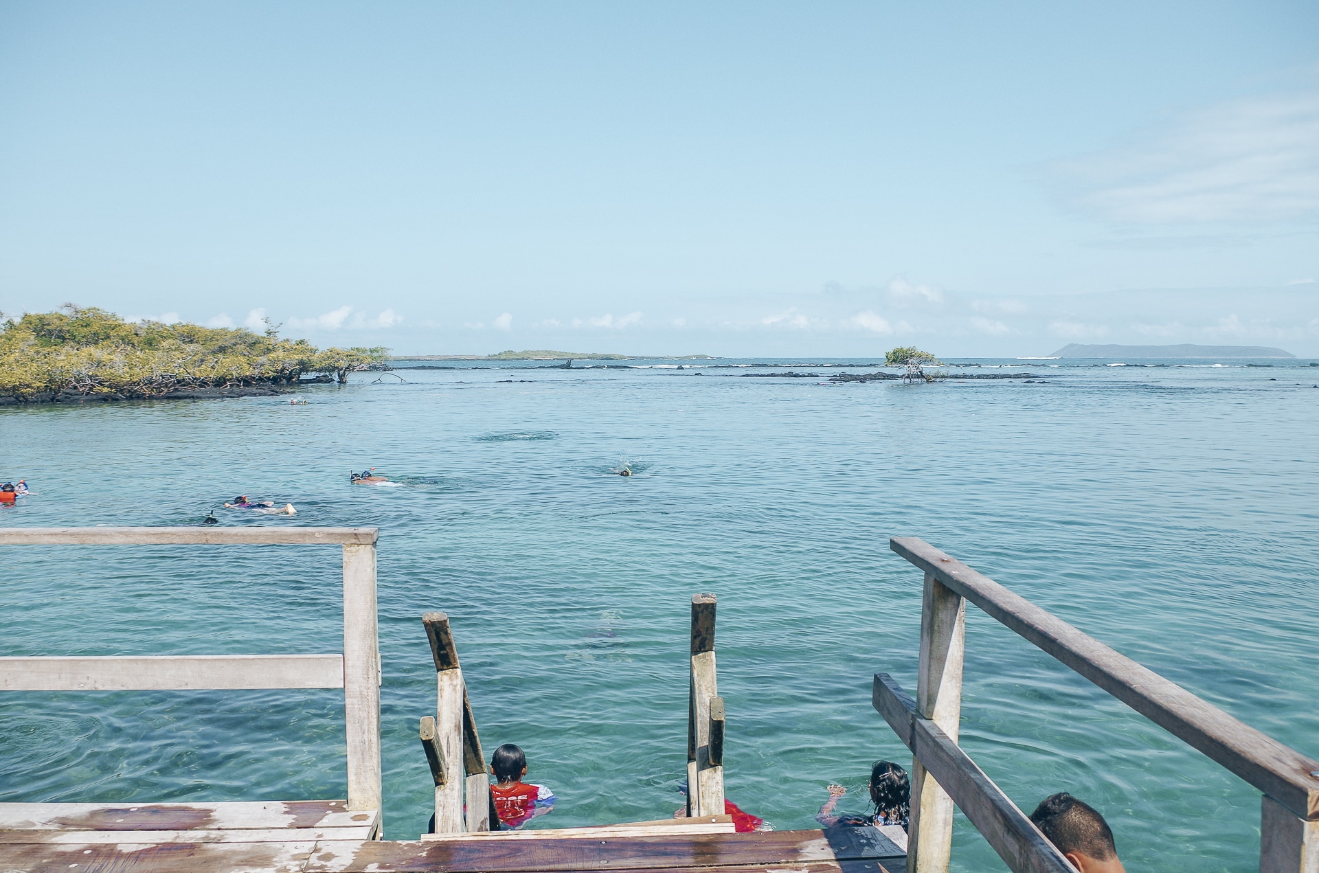 ponton du site de snorkeling Concha de Perla île Isabela aux Galapagos