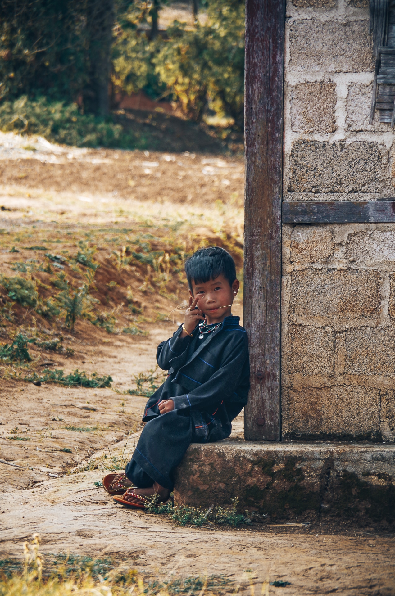 portrait d'un enfant d'une ethnie Pa-o au Myanmar