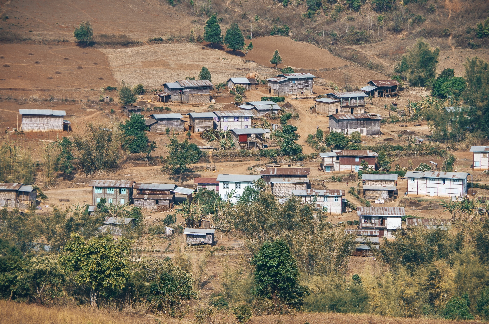 village où habitent l'ethnie Pa-O au Myanmar