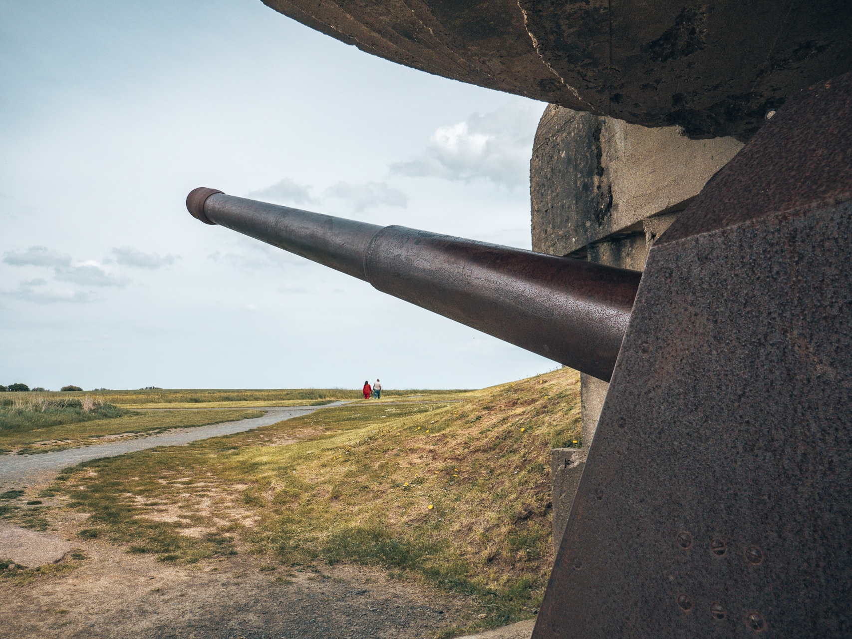 canon d'origine batterie de Longues-sur-Mer en Normandie road trip plage du débarquement