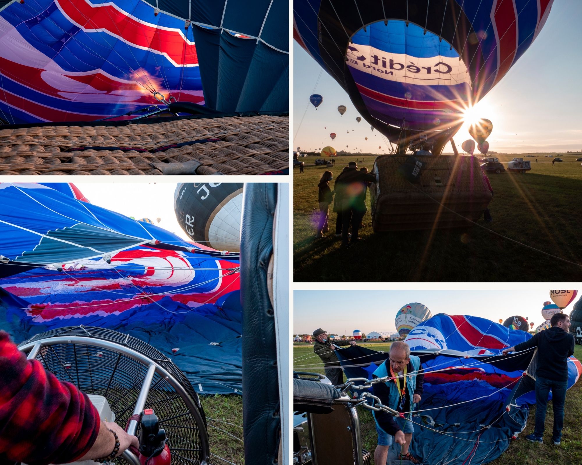 mise en place de la montgolfière lors d'une journée au Grand Est Mondial Air Ballons