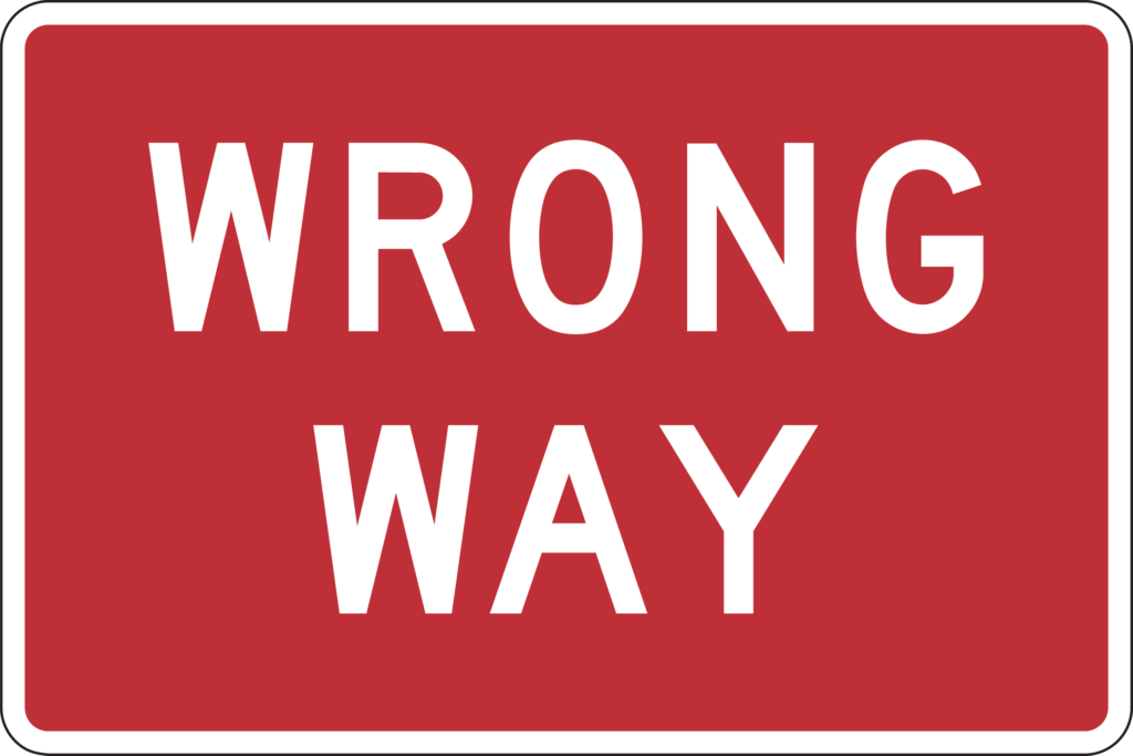 wrong way panneau de signalisation usa