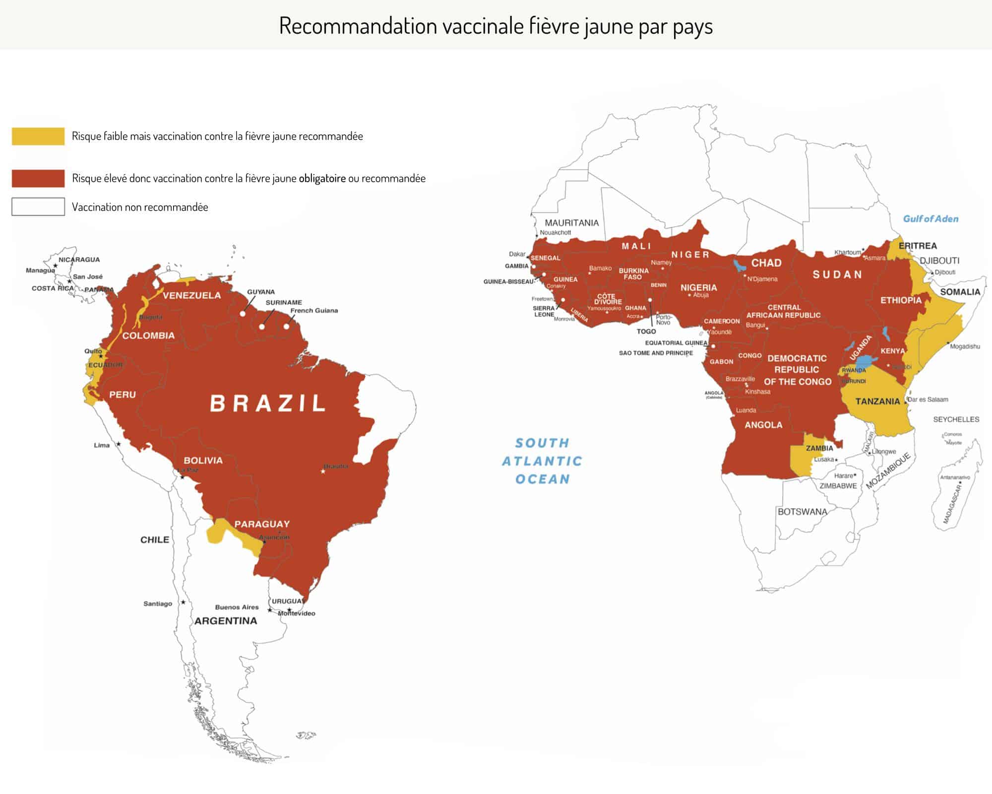carte quel pays exige le vaccin contre la fièvre jaune blog voyage vaccins tour du monde