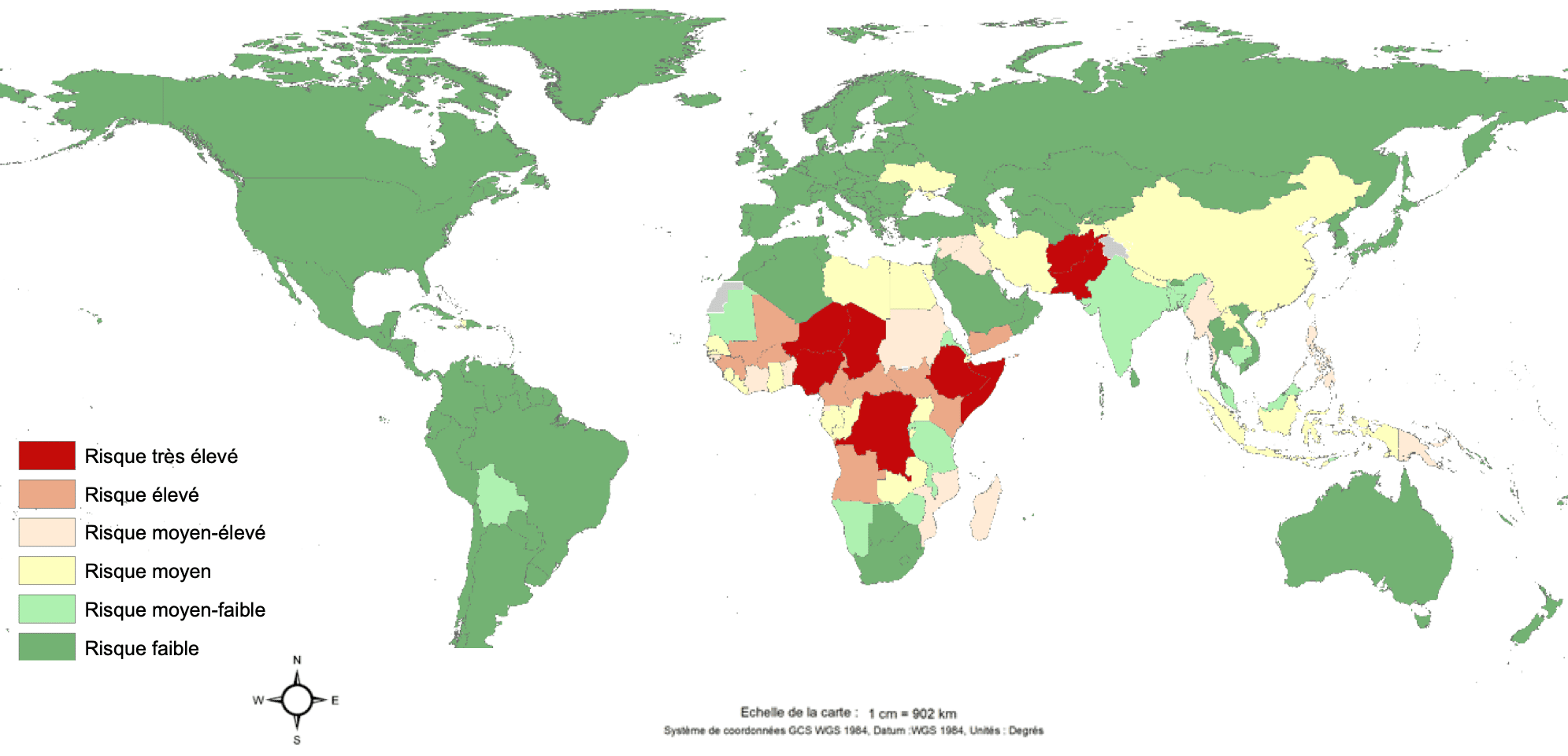 carte risque transmission poliomyélite par pays