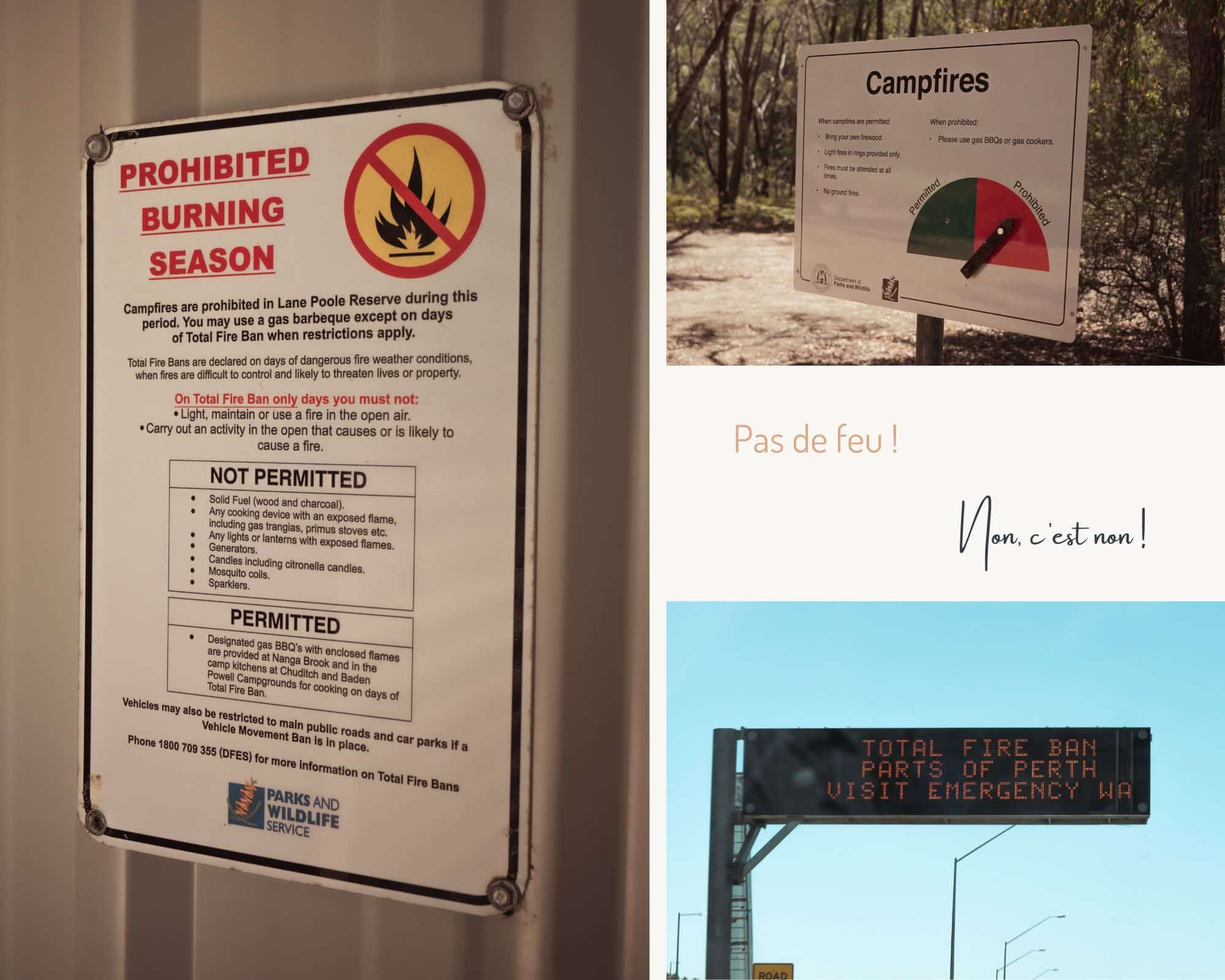 total fire ban australie conseil voyage pendant saison feu de brousse Australie